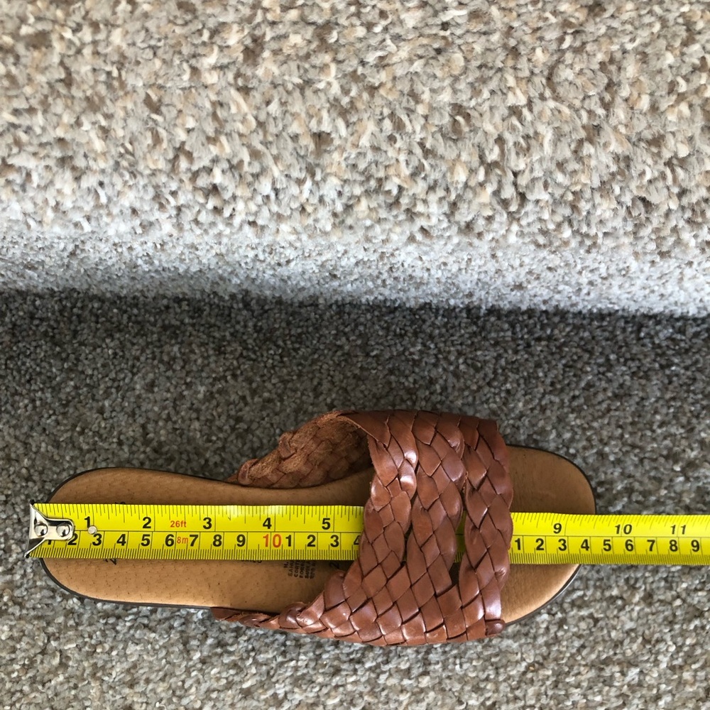 Aztec Braided Leather Slide Mules in Cognac - Picture 10 of 16